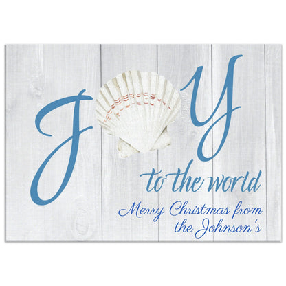 Joy to the World Seashell Personalized Canvas