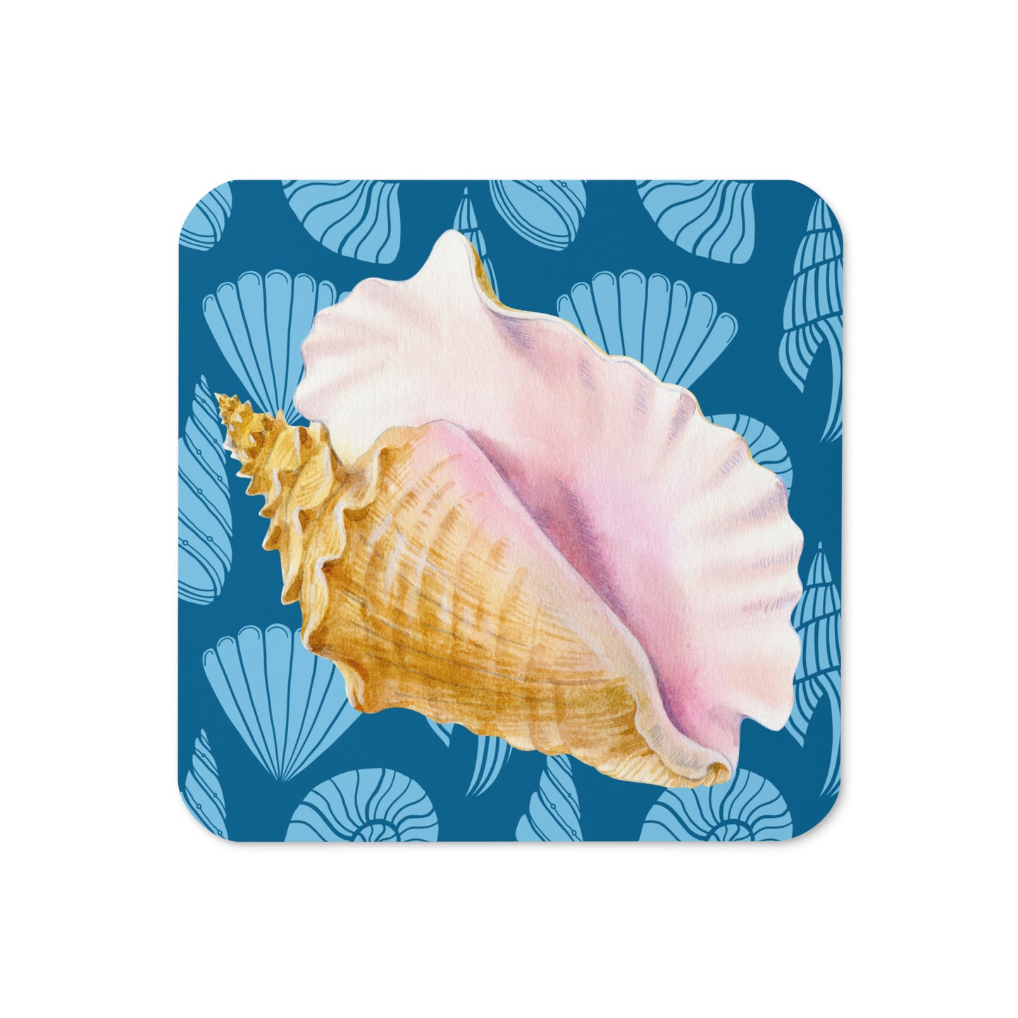 Conch & Seashells Cork-back coaster