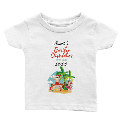 Personalized Family Christmas at the Beach Classic Baby Crewneck T-shirt