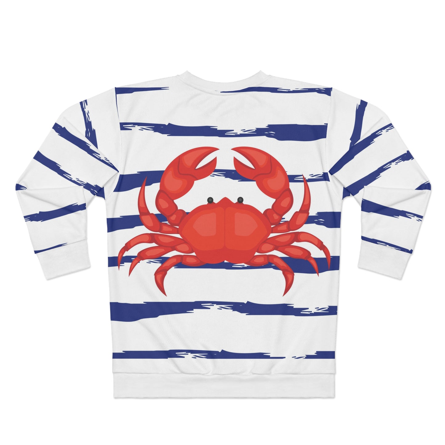 Blue & White Striped Red Crab Unisex Sweatshirt