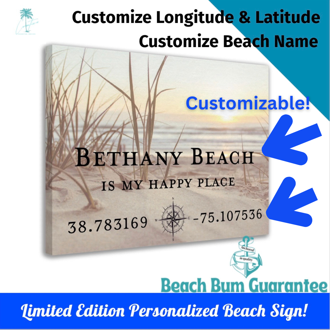 Personalized Beach Location Sign