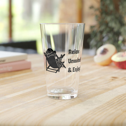 Relax, Unwind & Enjoy Pint Glass, 16oz