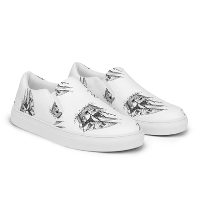 Men’s nautical ship slip-on canvas shoes